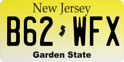 NJ license plate B62WFX