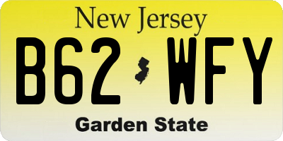 NJ license plate B62WFY
