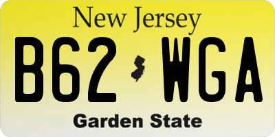 NJ license plate B62WGA
