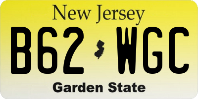 NJ license plate B62WGC