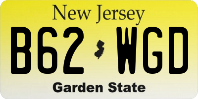 NJ license plate B62WGD