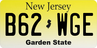 NJ license plate B62WGE