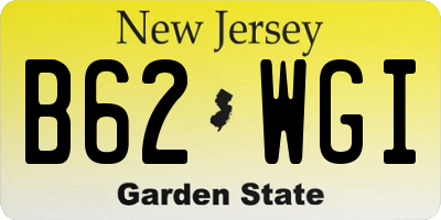 NJ license plate B62WGI