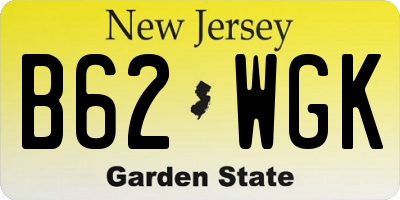 NJ license plate B62WGK