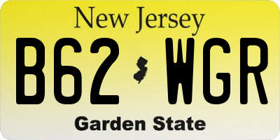 NJ license plate B62WGR