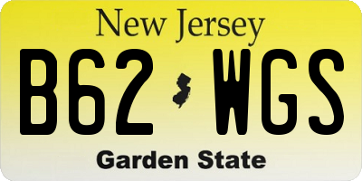 NJ license plate B62WGS