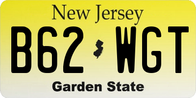 NJ license plate B62WGT