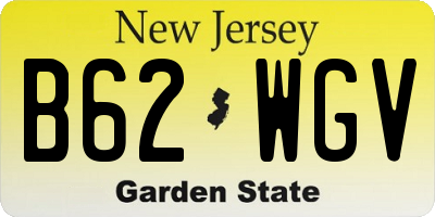 NJ license plate B62WGV