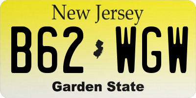 NJ license plate B62WGW