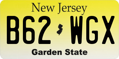 NJ license plate B62WGX
