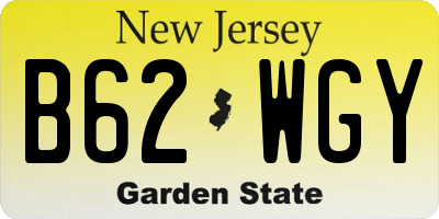 NJ license plate B62WGY
