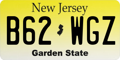 NJ license plate B62WGZ
