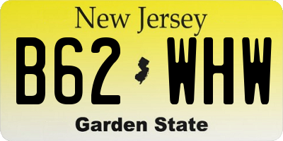 NJ license plate B62WHW