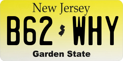 NJ license plate B62WHY