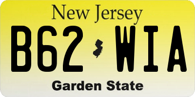 NJ license plate B62WIA