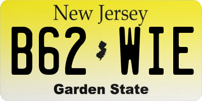 NJ license plate B62WIE