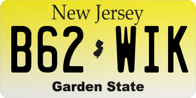 NJ license plate B62WIK