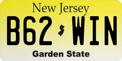 NJ license plate B62WIN