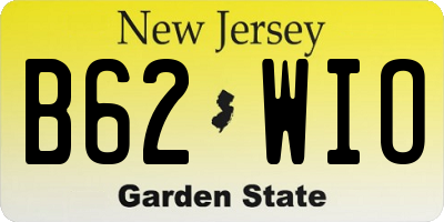 NJ license plate B62WIO