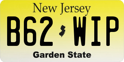 NJ license plate B62WIP