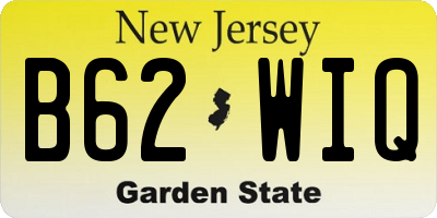NJ license plate B62WIQ