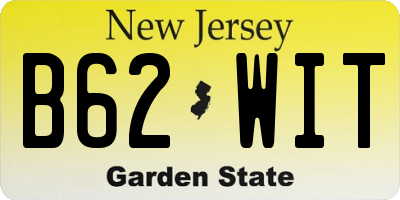 NJ license plate B62WIT
