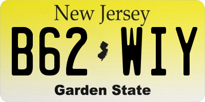NJ license plate B62WIY