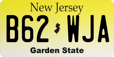 NJ license plate B62WJA