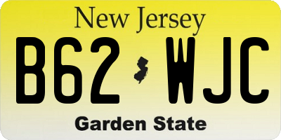NJ license plate B62WJC