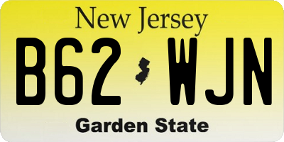 NJ license plate B62WJN