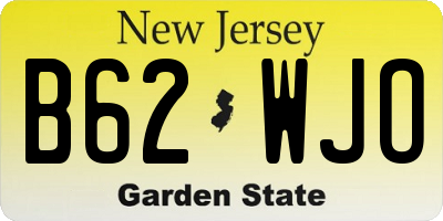NJ license plate B62WJO