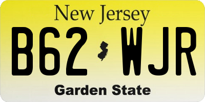 NJ license plate B62WJR