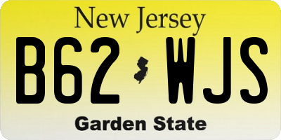 NJ license plate B62WJS