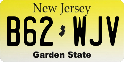 NJ license plate B62WJV