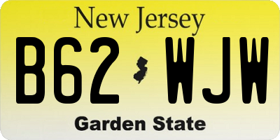 NJ license plate B62WJW