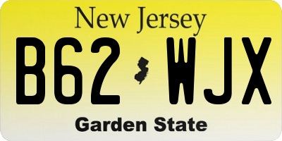 NJ license plate B62WJX