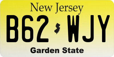 NJ license plate B62WJY