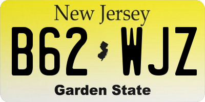 NJ license plate B62WJZ