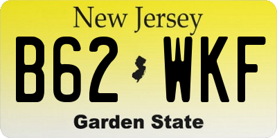 NJ license plate B62WKF