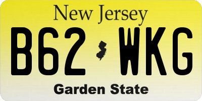 NJ license plate B62WKG