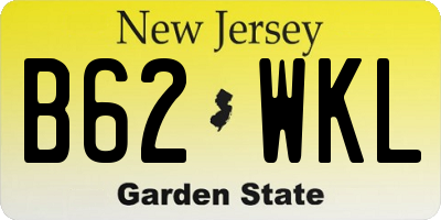 NJ license plate B62WKL