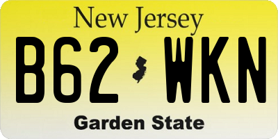 NJ license plate B62WKN