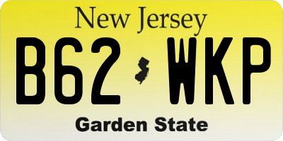 NJ license plate B62WKP
