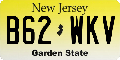 NJ license plate B62WKV