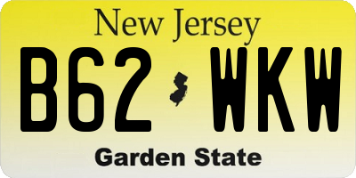 NJ license plate B62WKW