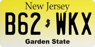 NJ license plate B62WKX