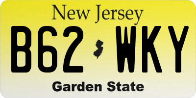 NJ license plate B62WKY