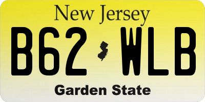 NJ license plate B62WLB
