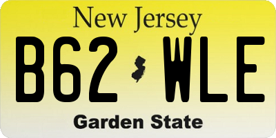 NJ license plate B62WLE