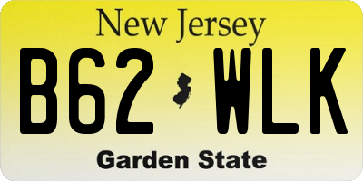 NJ license plate B62WLK